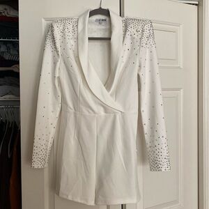 Sequin white romper size small